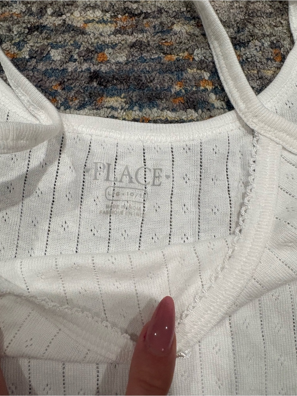 Women’s White Ribbed Tank Cami - Picture 2 of 2